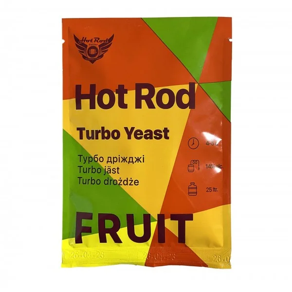 Drojdie Turbo pentru Fructe Hot Rod Fruit 25L (60g) pentru musturi fructate
