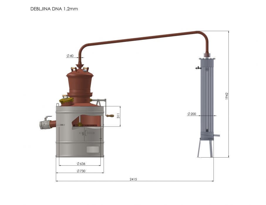 Distilator din cupru DES CLASSIC 100 L