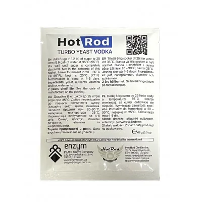 Drojdie Turbo Hot Rod Vodka pentru 25 L (66 g)