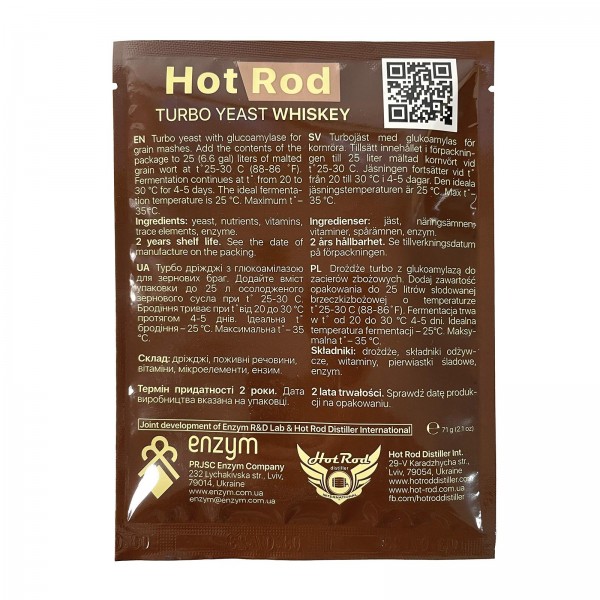 Turbo Drojdie Hot Rod Whiskey pentru 25 L (71 g)