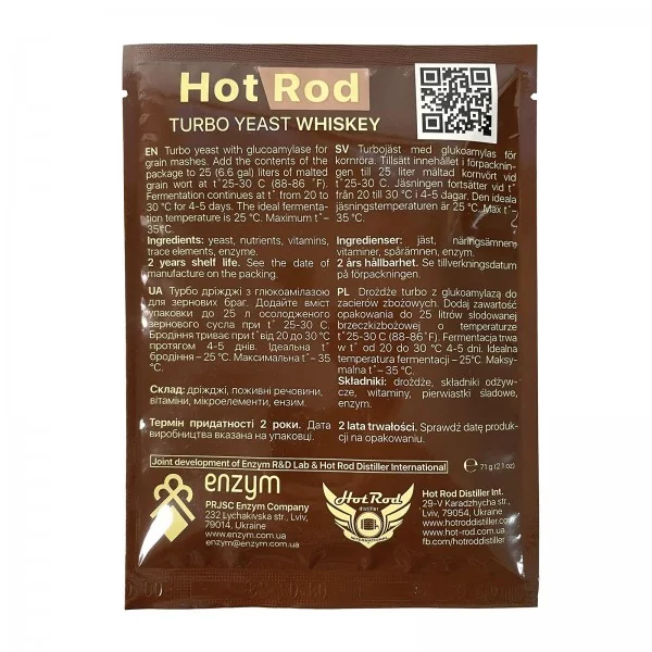 Turbo Drojdie Hot Rod Whiskey pentru 25 L (71 g)